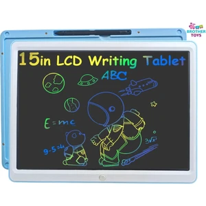 Brother Toys 15 Inch Renkli Yazan LCD Dijital Çocuk Tablet Yazı Tahtası Silinebilir Grafik Çizim Tableti