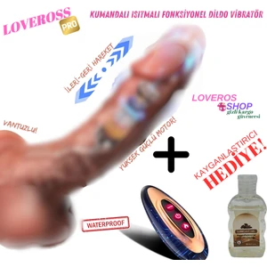 23CM Kalın Uzaktan Kumandalı | Ileri - Geri Hareketli | Isıtmalı | Titreşimli | Pro Dildo Vibratör