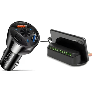 Oto Aksesuar Ikili Set Araba Telefon Tutacağı Hızlı Şarj Destekli Oto Çakmaklık Numaratör Özel