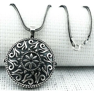 Yuvarlak Cevşen Muska Kabi 925 Ayar Gümüş Erkek Kolye