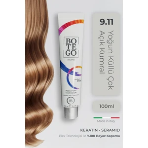 Profesyonel Krem Saç Boyası - 9.11 Yoğun Küllü Çok Açık Kumral 100 ml - Plex, Keratin, Seramid
