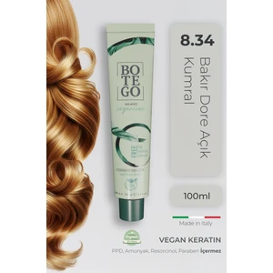 Organica Organik Saç Boyası - 8.34 Bakır Dore Açık Kumral 100 ml - Amonyaksız, Kokusuz, Vegan