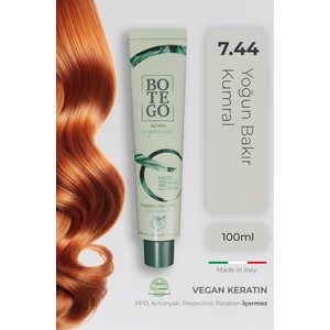 Organica Organik Saç Boyası - 7.44 Yoğun Bakır Kumral 100 ml - Amonyaksız, Kokusuz, Vegan