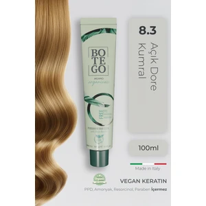 Organica Organik Saç Boyası - 8.3 Açık Dore Kumral 100 ml - Amonyaksız, Kokusuz, Vegan