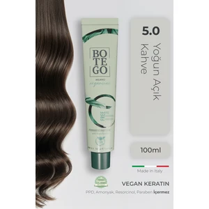 Organica Organik Saç Boyası - 5.0 Yoğun Açık Kahve 100 ml - Amonyaksız, Kokusuz, Vegan