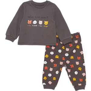 Hellobaby Erkek Bebek Pijama Takımı Bisiklet Yaka Uzun Kol Ribanalı Paça