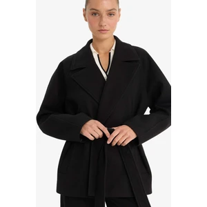 Regular Fit Kuşaklı Kaşe Kaban E8659AX25AU