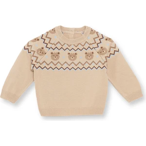 Hellobaby Erkek Bebek Hello Cute Bear Triko Kazak Bisiklet Yaka Uzun Ko