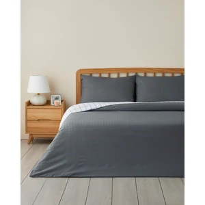 Checkmate Kolay Ütülenir Çift Kişilik Nevresim Seti 200X220 cm Lacivert- Terracotta