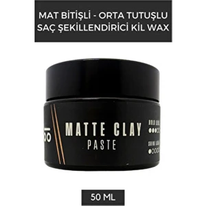 Matte Clay Paste – Erkekler Için Mat Bitişli Orta Tutuşlu Saç Şekillendirici Wax 50 ml
