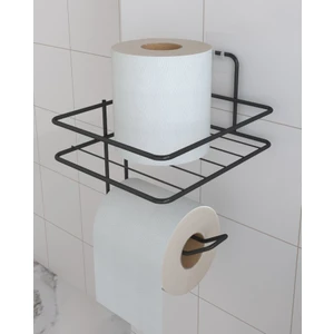 Yapışkanlı Tuvalet Kağıtlığı Tutacağı Askısı Mat Siyah Metal Tuvalet Kağıtlık