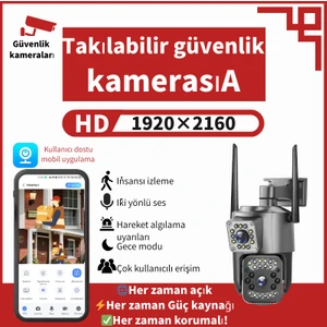 Wifi Iç ve Dış Mekan Güvenlik Kamerası, 6mp, 360 Derece Görüş Açısı, IP66 Suya ve Toza Dayanıklı Koruma