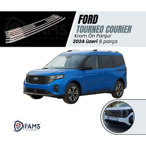 Fams Otomotiv Ford Tourneo Courier Krom Ön Panjur 8 Parça 2024 Üzeri Paslanmaz Çelik
