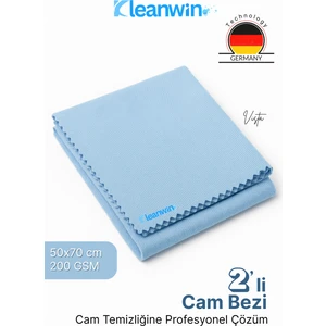 Vista Mavi Mikrofiber Cam Bezi 50X70CM 200 Gsm 2’li Set Araba ve Ev Cam Temizlik Bezi