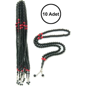 10 Adet 99LU Namaz Tesbihi 10MM Hac Umre Hediyelik - Siyah