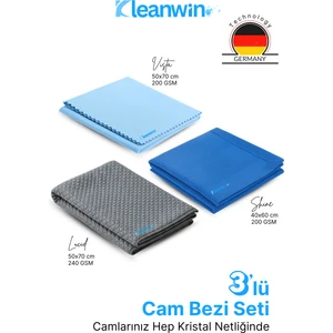 3’lü Mikrofiber Cam Bezi Seti – Sihirli Cam Bezi, Araba Cam Bezi, Iz Bırakmayan Cam Silme Bezi