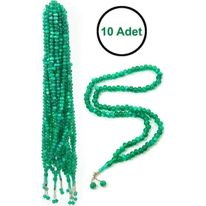 10 Adet 99LU Namaz Tesbihi 10MM Hac Umre Hediyelik - Yeşil