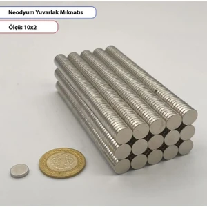 Yuvarlak Neodyum Mıknatıs 10X2MM - 10LU