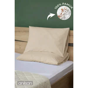 2'li Bej Yastık Kılıfı – 50X70 Cm, %100 PAMUK,63TEL