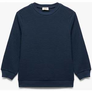 Pamuklu Uzun Kollu Bisiklet Yaka Basic Okul Sweatshirt