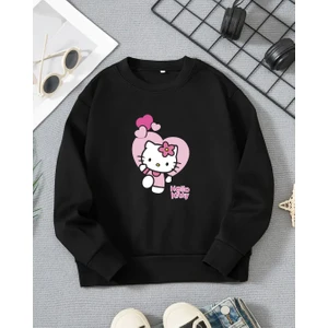 Kız Çocukları Için Hello Kitty Baskılı Uzun Kollu T-Shirt