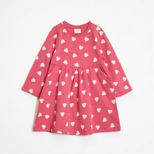 Kız Çocuk Kalp Desenli Elbise