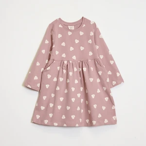 Kız Çocuk Kalp Desenli Elbise