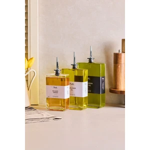 Molivet 3'lü (350-500-750 Ml) Silver Kapak Cam Yağdanlık-Sosluk-Sirkelik