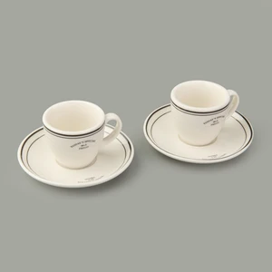 Kitchen Luna 2'li Espresso Fincanı - Krem / Siyah