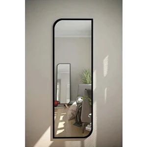 Siyah Çapraz Oval Dekoratif Boy Duvar Aynası 40X120 cm