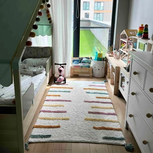 Cool Halı Cool Cotton Ccn 03 Multy Xw Makinede Yıkanabilir Kaymaz Tabanlı Naturel Pamuk Dokuma Bebek Halısı