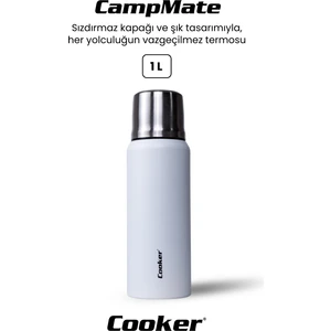 1 Litre Çift Katlı Çelik Termos-24 Saat Sıcak, 48 Saat Soğuk,(Kamp, Piknik, Ofis, Seyahat)