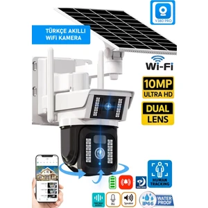 128GB V380 Pro RX-33AI 10MP (5MP+5MP) Dual Lens UltraHD WiFi Güneş Enerjili Akıllı Güvenlik Kamerası