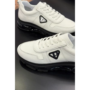 2027 Siyah Hakiki Deri Erkek Sneakers