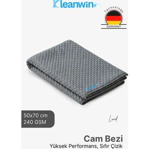 Lucid Mikrofiber Araba Cam Bezi 50X70 cm 240 Gsm – Gri, Iz Bırakmaz Cam Silme ve Kurulama Bezi