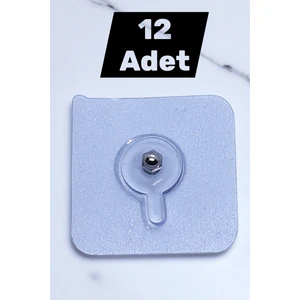 Yapışkanlı Duvar Vidası 12 Adet Çerçeve Askısı Vidalı Tırnak Kanca Şeffaf Duvar Askısı