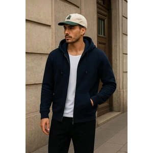 Erkek Fermuarlı Kapüşonlu Cepli Içi Polarlı Sweatshirt
