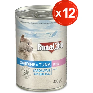 Ezme Sardalya ve Ton Balıklı Yaş Kedi Maması, 400 gr x 12 Adet, Tüm Irklar Için, Doğal, Şeker Içermez
