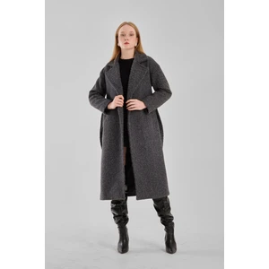 Antrasit Buklet Kaşe Oversize Kaban