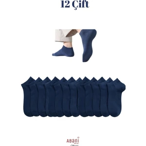 Abani Classic 12 Çift Patik Erkek Bambu Kısa Çorap Lacivert