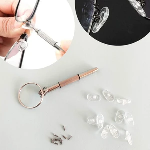 Gözlük Burunluk ve Tornavida Seti 10 Adet Burunluk ve Vida Çelik Tornavida