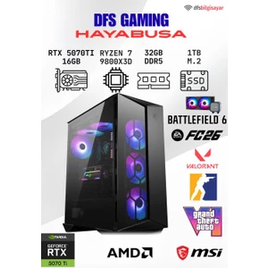 DFS Bilgisayar Dfs Gamıng Hayabusa Ryzen 7 9800X3D-B650M-RTX 5070 Tı 16GB-32GB Ddr5 Ram-1tb M.2 Ssd-Oyuncu Bilgisayarı Sistem Tavsiyesi