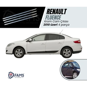 Fams Otomotiv  Renault Fluence Krom Cam Çıtası 4 Parça 2010> Çelik