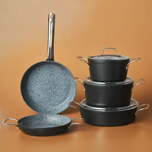 Biogranit Monet 8 Parça Tencere Seti Siyah