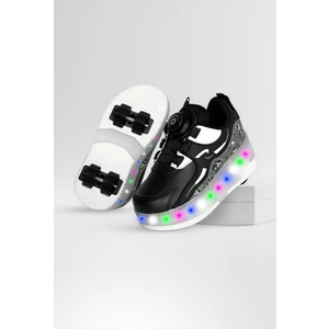 Nils Erkek Çocuk Patenli, Işıklı Rahat Siyah Spor ve Günlük Ayakkabı&sneaker | Yeni Model Tarz Patenli Kaykay Ayakkabı
