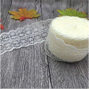 20 Metre Çift Katlı Güpür Dantel Kurdele ( En : 4,5 Cm)