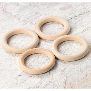 5 Adet - 7cm Ağaç Halka Ahşap Halka Hobi Halka Oyuncak Halka Amigurimi Halka Çıngırak Halka Ham