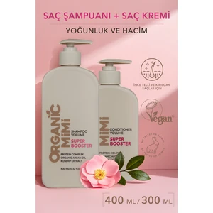 Saç Bakım Seti: Ince Telli Saçlar Için Hacim Verici Şampuan ve Nemlendirici Saç Kremi Argan Yağlı