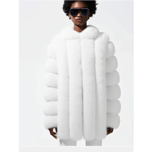 Mary & Mary Italyan Vegan Deri Detaylı Kapüşonlu Kürk