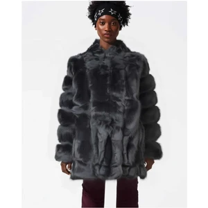 Mary & Mary Italyan Vegan Deri Detaylı Kapüşonlu Kürk